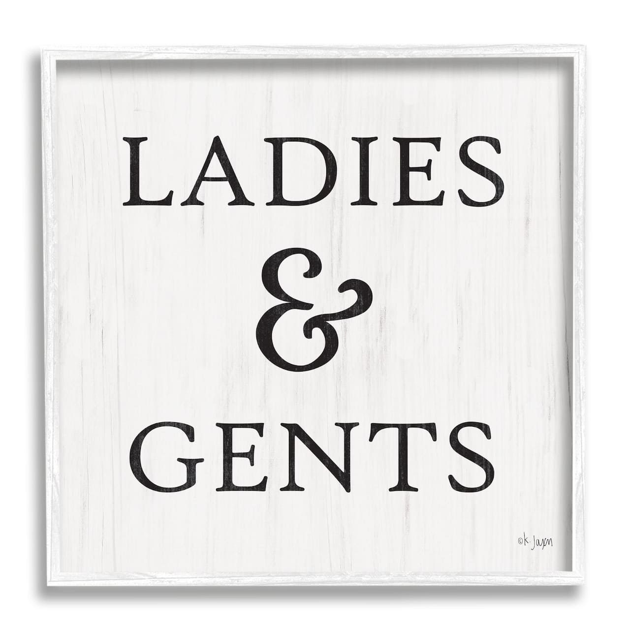 Stupell Industries Ladies & Gents Bathroom Sign Country Grain Pattern Framed Wall Art